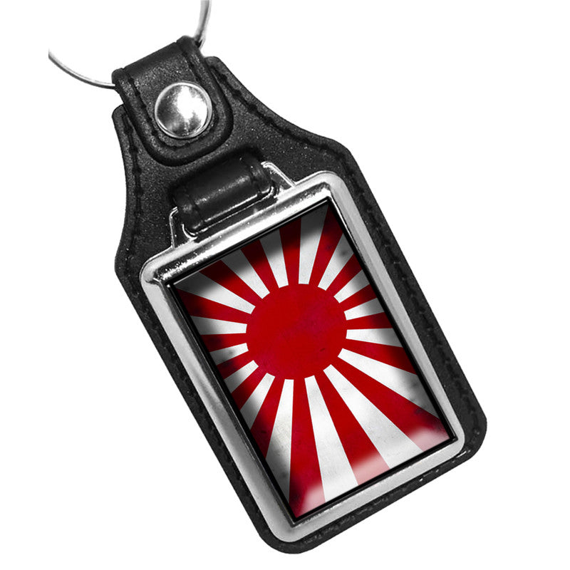 KR-249 Key Ring - Japanese Red Awhite Distressed Battle Flag