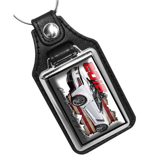 KR-284 Key Ring - 2016 Classic White Corvette Convertible