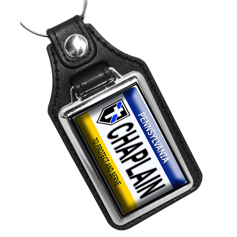 KR-3150 Key Ring - Thin Blue Line Pennsylvania Chaplain