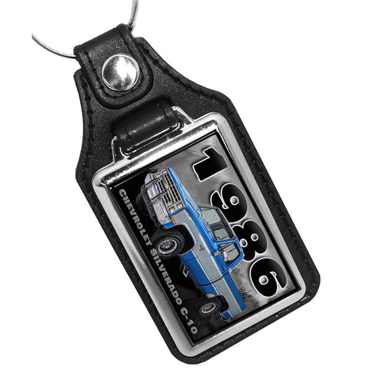 KR-3321 Key Ring - Classic 1986 Chevrolet Silverado C10 Truck Blue
