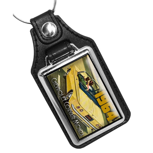 KR-3346 Key Ring - Classic 1964 Covair Monza Yellow Convertible