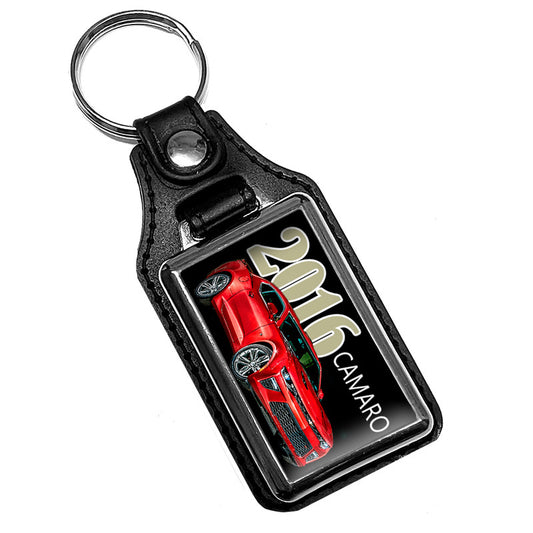 KR-391 Key Ring - Classic 2016 Red Camaro Sports Car