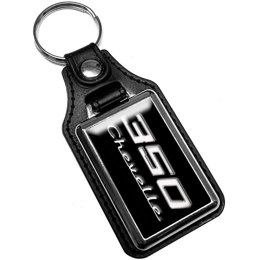 KR-433-1 Key Ring - Classic 1970 Chevelle 350 Engine Black