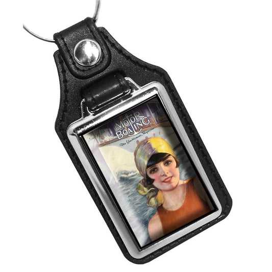 KR-592 Key Ring - Vintage 1929 Motor Boating Magazine Cover