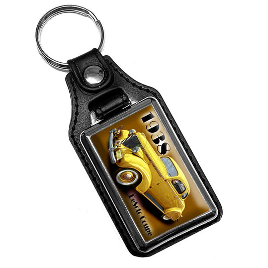 KR-833-2 Key Ring - Classic 1938 DeSoto Coupe Yellow Design