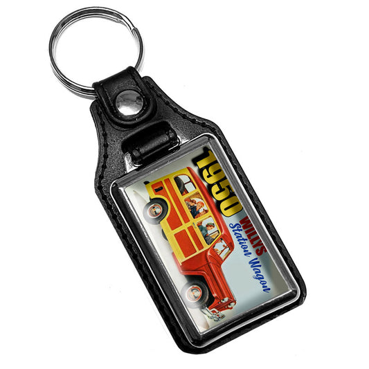 KR-998 Key Ring - Classic 1950 Willys Wood Panel Wagon