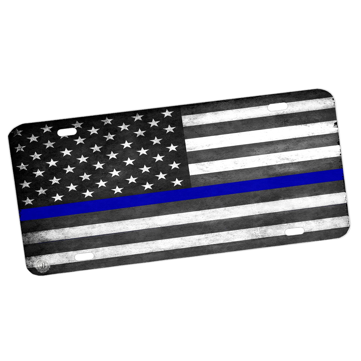 LP-003 License Plate - Law Enforcement Thin Blue Line American Flag