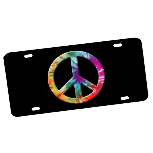 LP-014 License Plate - Psychedelic 1970's Colorful Peace Sign Design