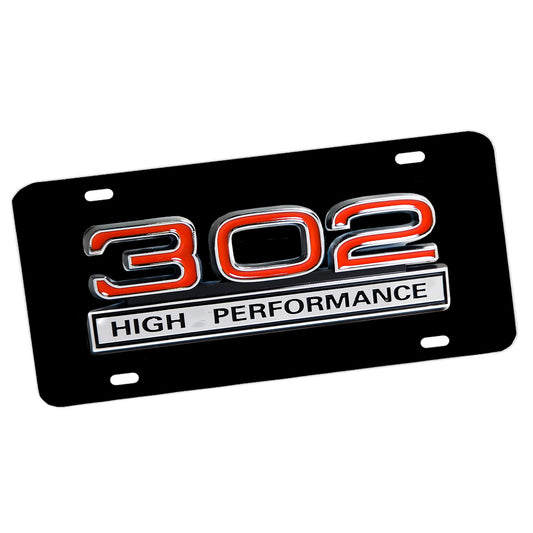 LP-018-1 License Plate - Classic Mustang 302 High Performance Engine