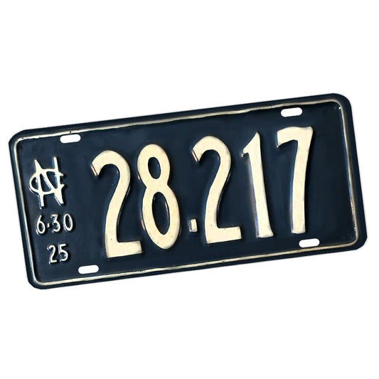 LP-027 License Plate - Vintage Design North Carolina 1925 License Plate