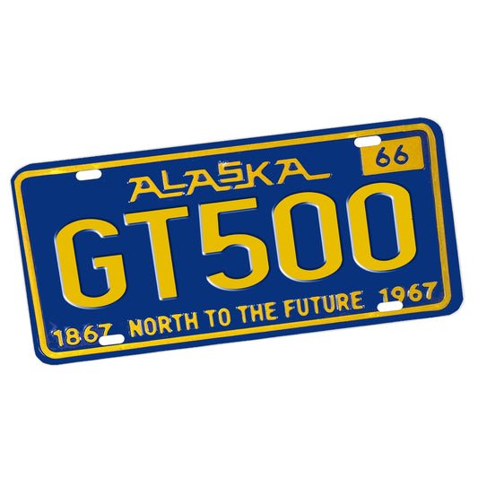 LP-031-2 License Plate - Vintage Design Alaska GT500 Mustang
