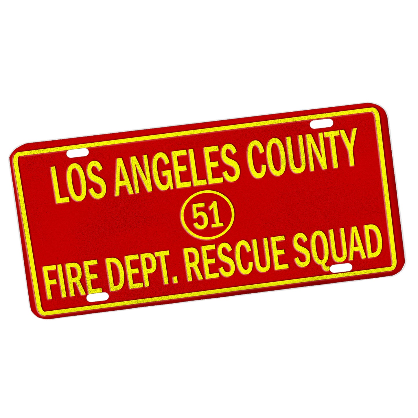 LP-041 License Plate - Emergency Los Angeles Fire Department Rescue 51 TV Show
