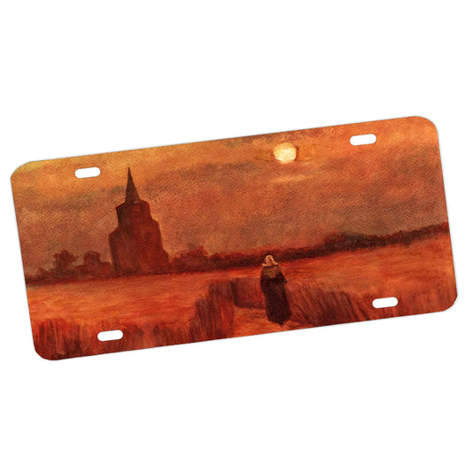 LP-058 License Plate - Classic art by Van Gogh Old Tower of Fields