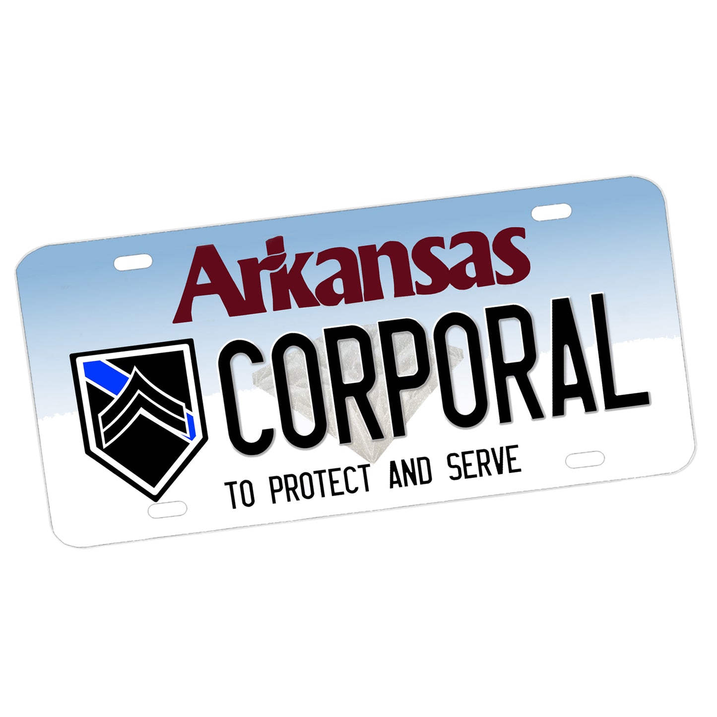LP-063 License Plate - Arkansas Law Enforcement Police Sheriff Ranks