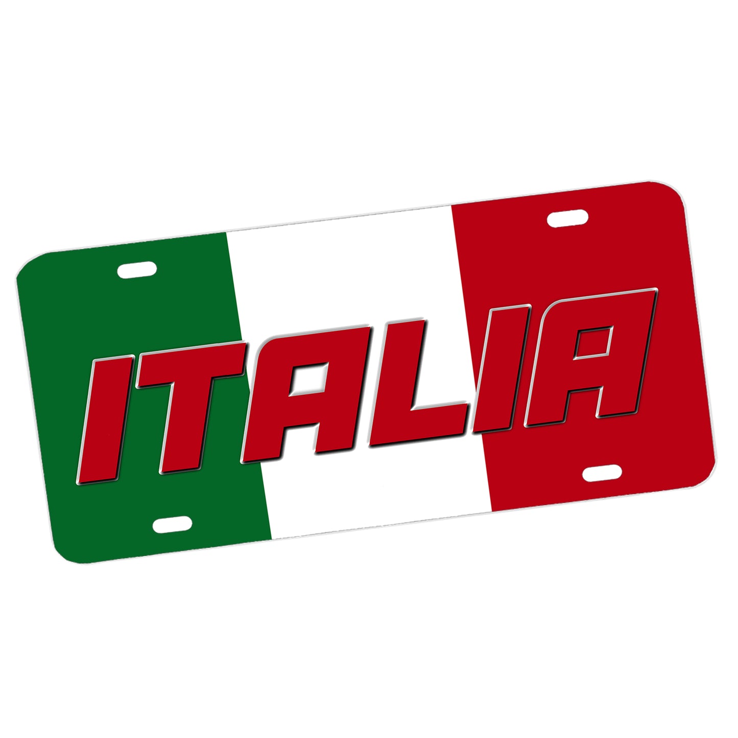 LP-065 License Plate - Country of Italy Flag Italia Green White Red Flag