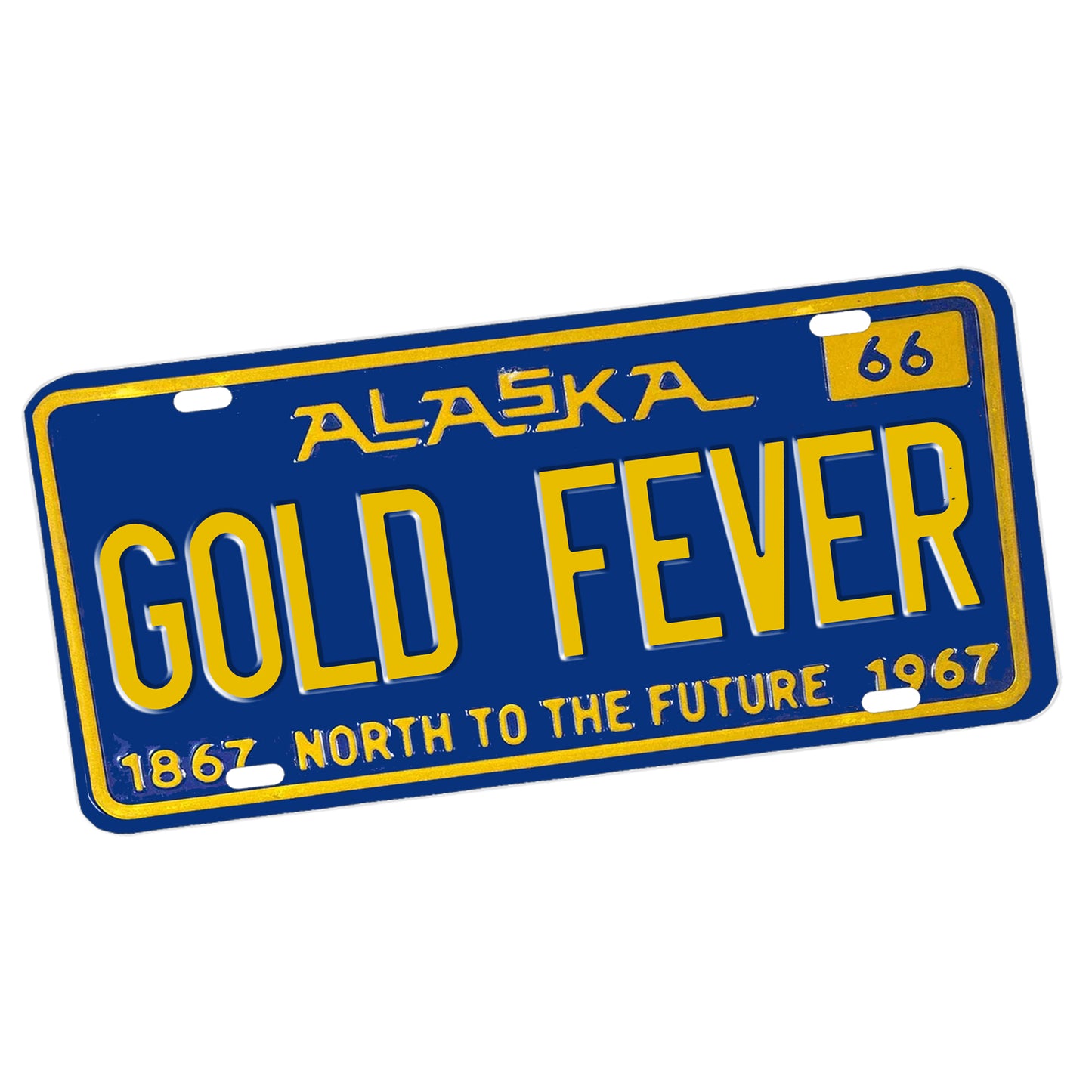 LP-067-2 License Plate - Reproduction 1966 Alaska License Plate Gold Fever