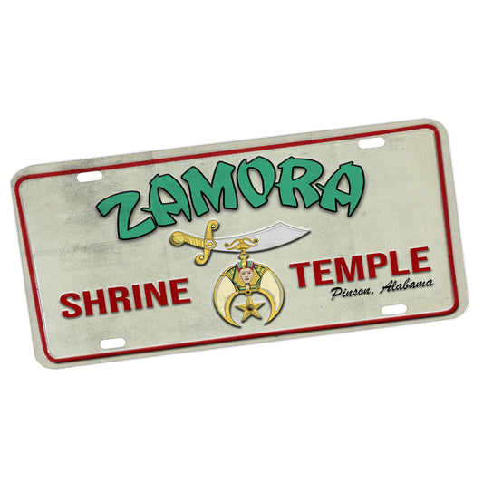LP-082-001 License Plate - Zamora Shrine Temple Pinson Alabama