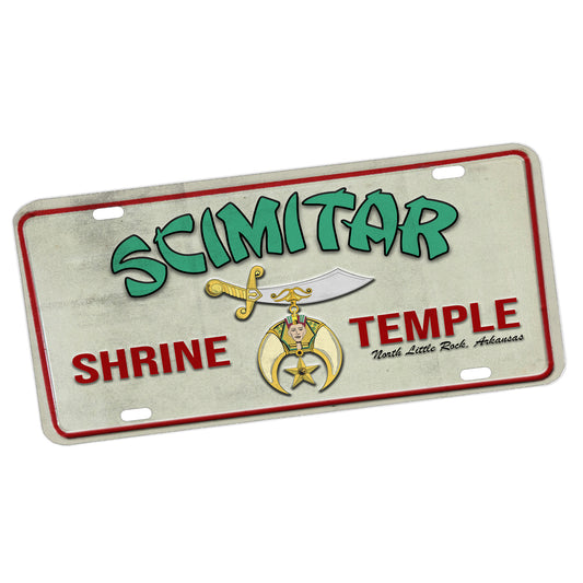LP-084-001 License Plate - Scimitar Shrine Temple North Little Rock Arkansas