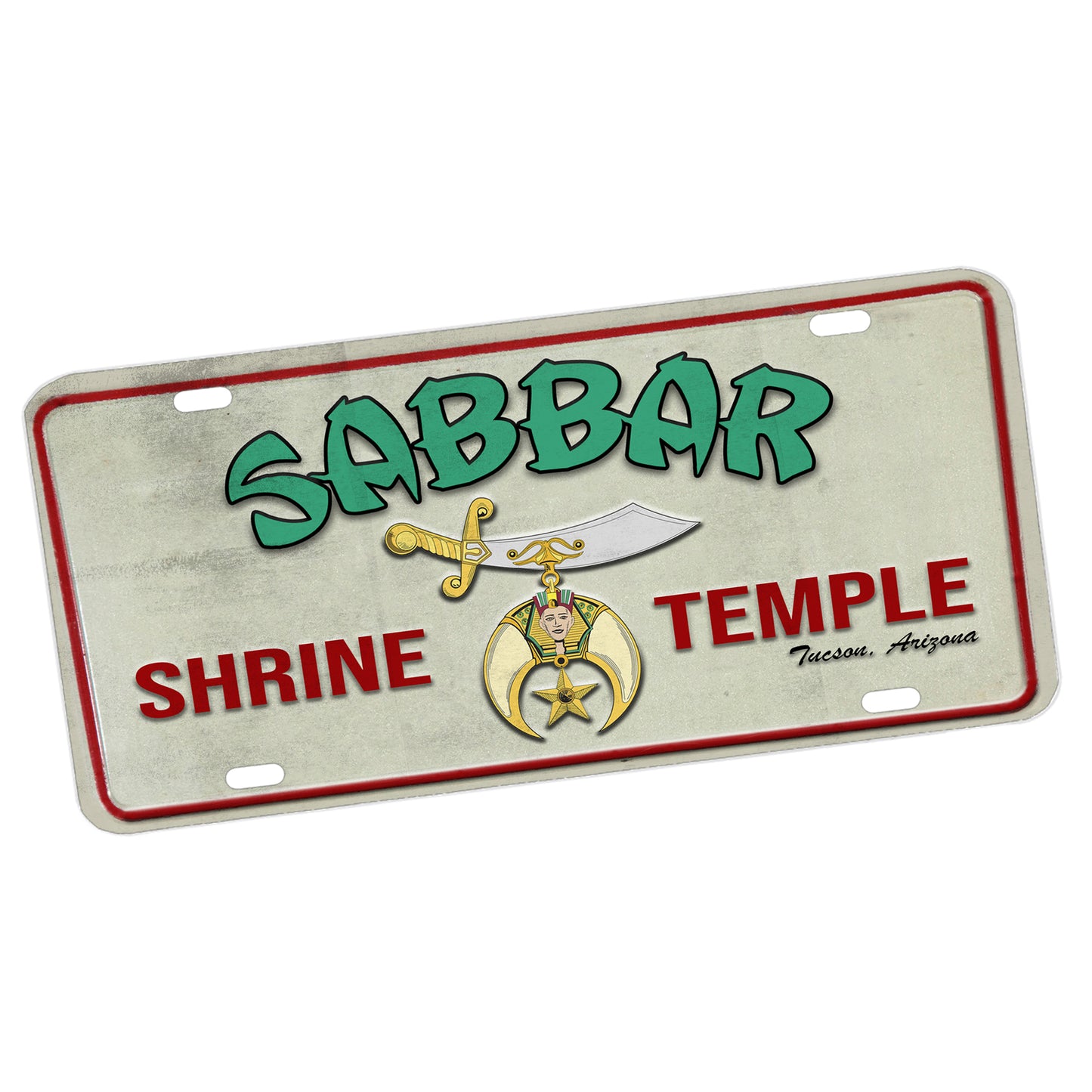 LP-085-002 License Plate - Sabbar Shrine Temple Tucson Arizona