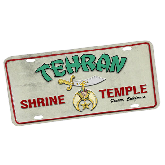 LP-086-001 License Plate - Tehran Shrine Temple Fresno California