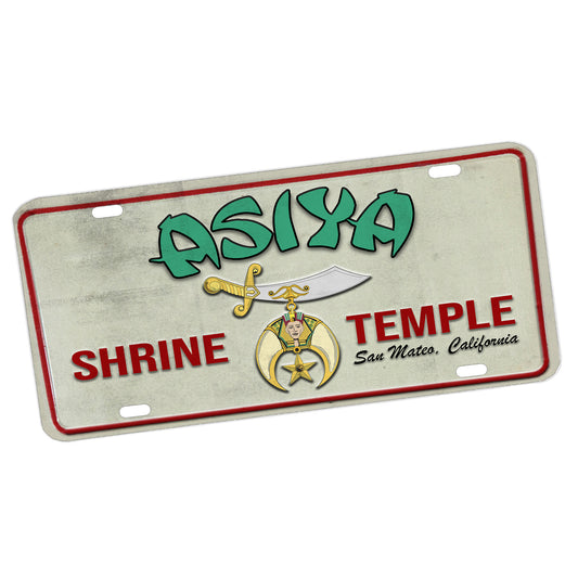 LP-086-003 License Plate - Asiya Shrine Temple San Mateo California