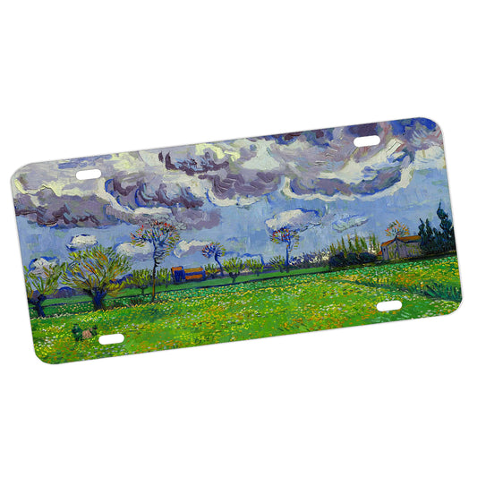 LP-094 License Plate - Classic art by Van Gogh Under A Stormy Sky
