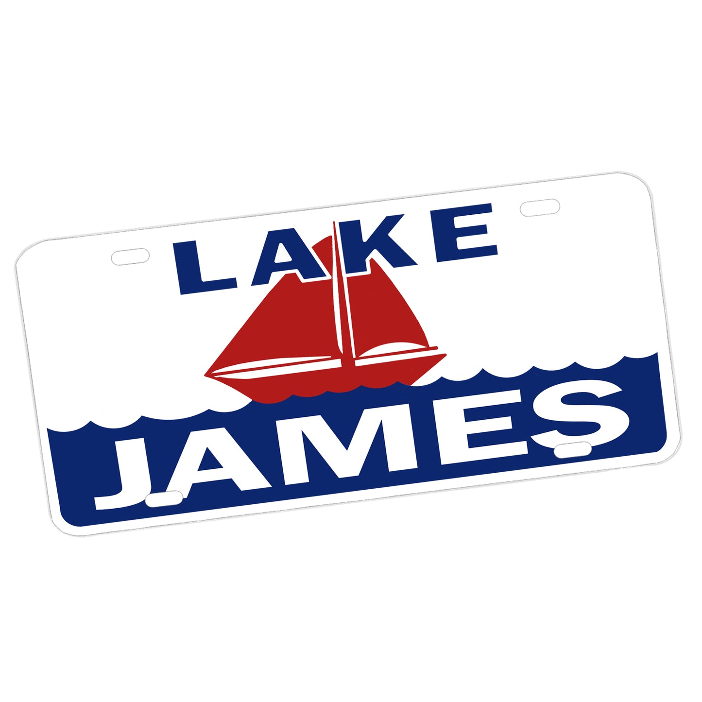 LP-098 License Plate - North Carolina Lake Names Sailboat Design