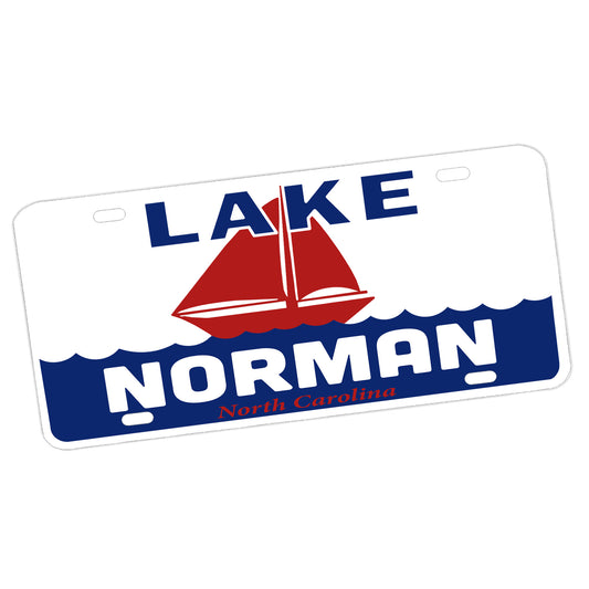 LP-098 License Plate - North Carolina Lake Names Sailboat Design