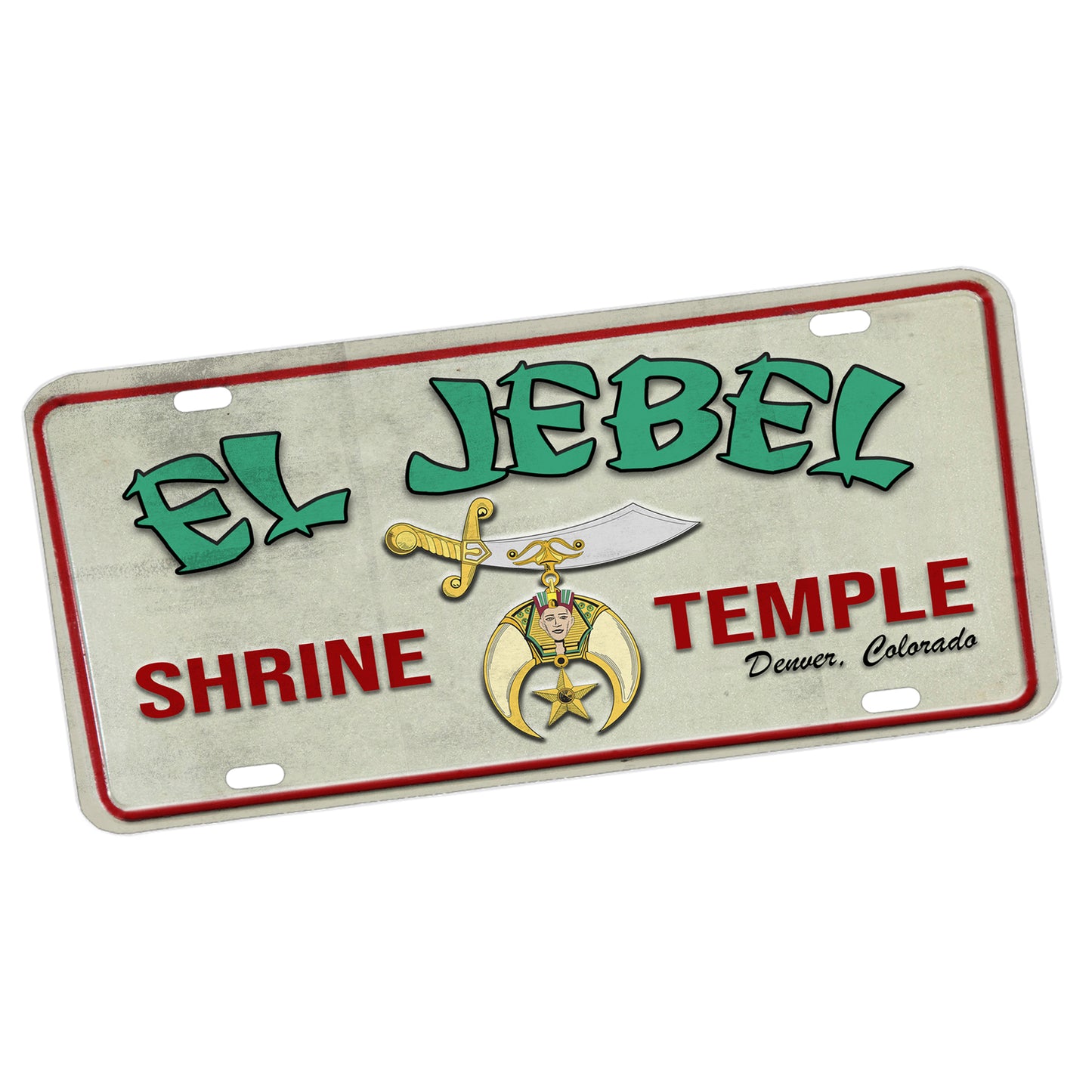 LP-100-001 License Plate - El Jebel Shrine Temple Denver Colorado