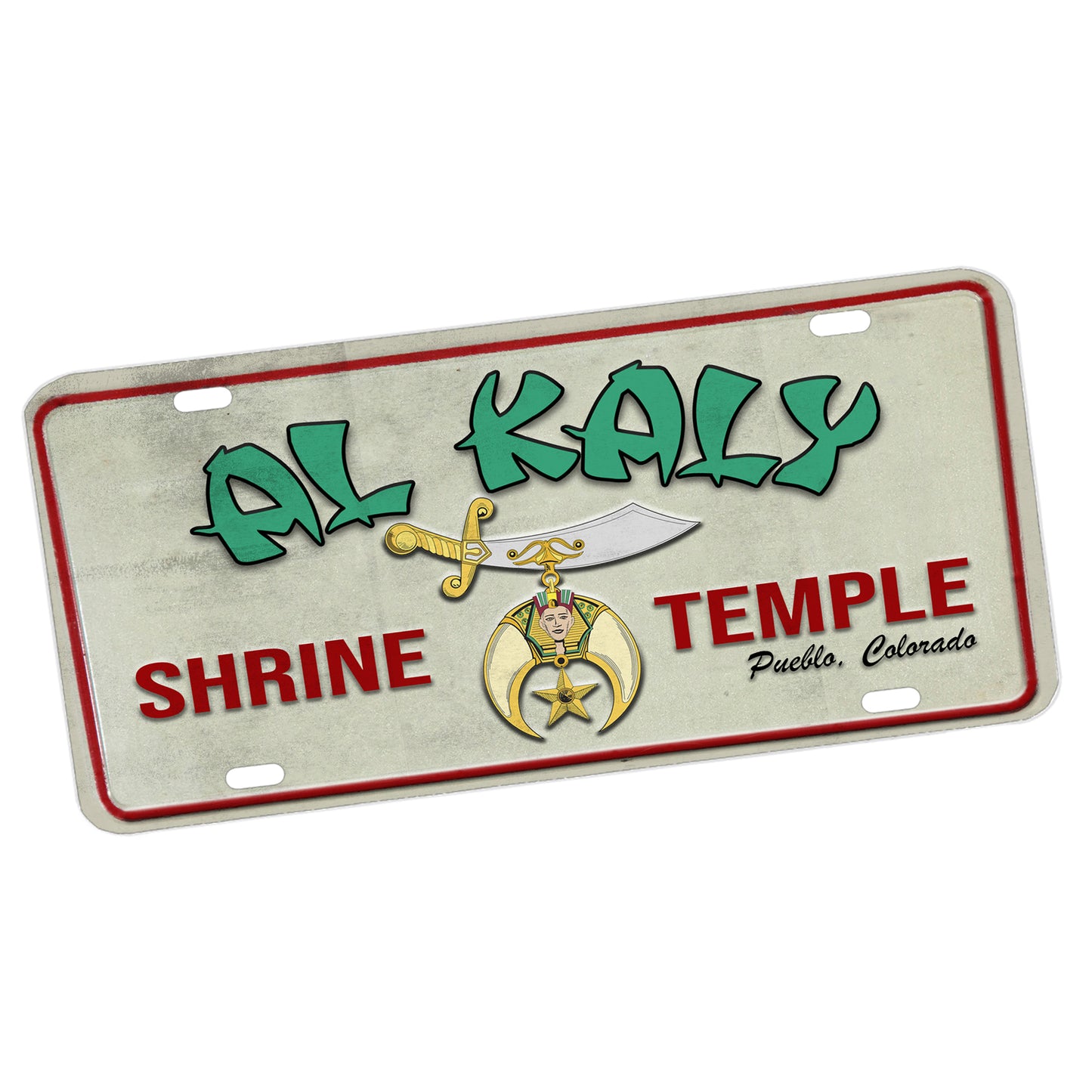 LP-100-002 License Plate - Al Kaly Shrine Temple Pueblo Colorado