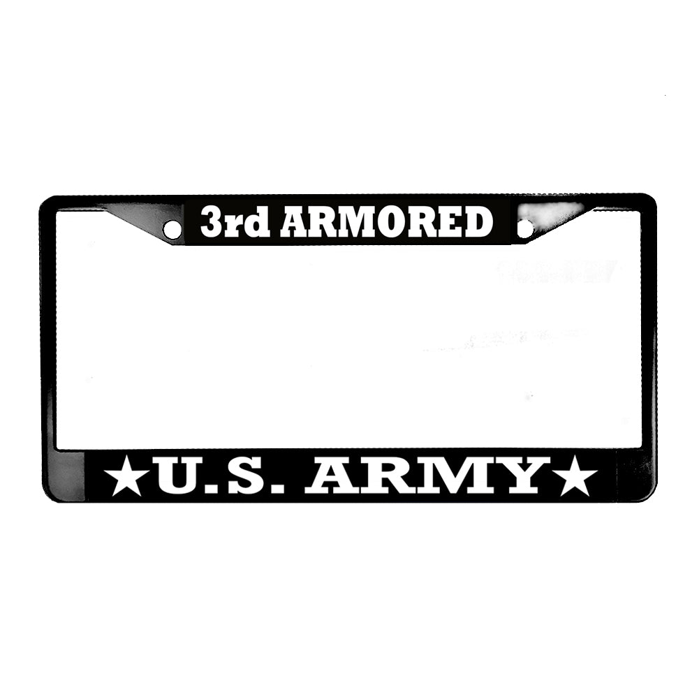 LPF-003 License Plate Frame - Army Armored Black Or Silver