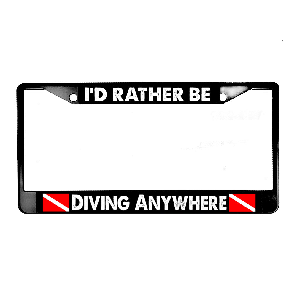 LPF-035 License Plate Frame - The Keys I'd Rather Be Diving Key Largo