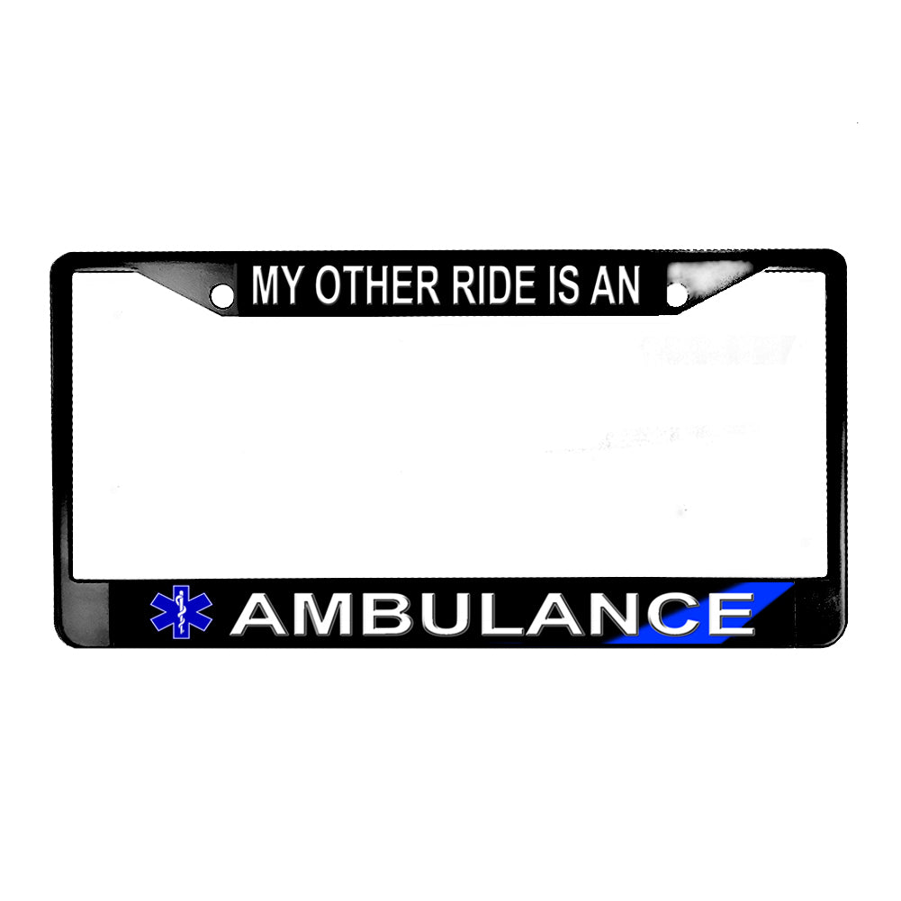 LPF-038 License Plate Frame - EMS My Other Ride Is An Ambulance