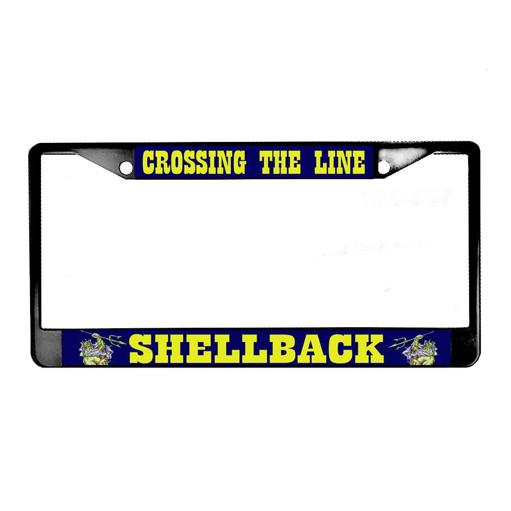 LPF-039 License Plate Frame - Navy Crossing the Line Shellback