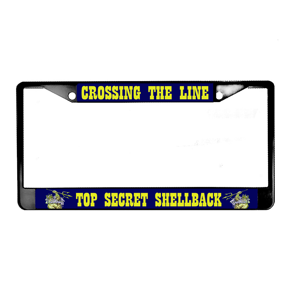 LPF-039 License Plate Frame - Navy Crossing the Line Shellback