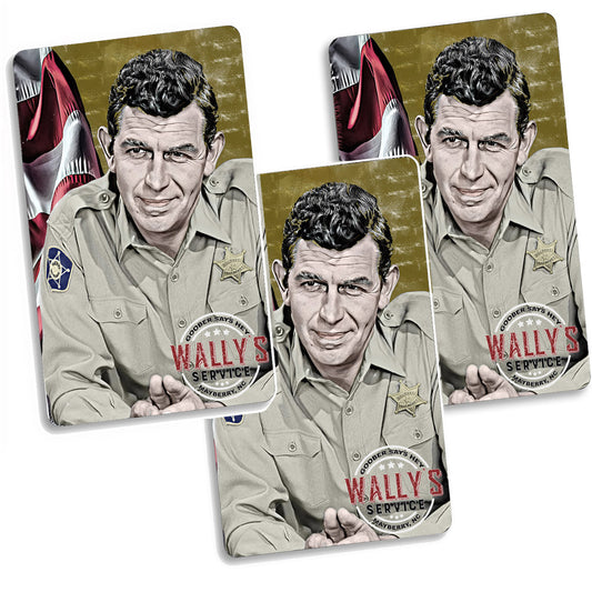 MGA-014 Magnets - Three Pack Mayberry Sheriff Taylor w Flag Aluminum Magnets