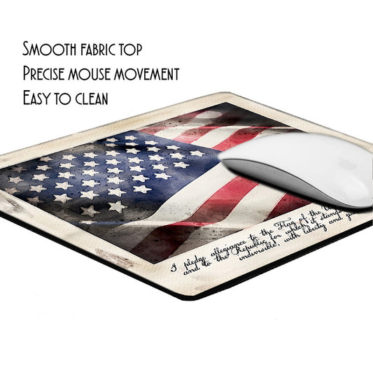 MP-058 Mouse Pad - Patriotic  Pledge Of Allegiance Flag