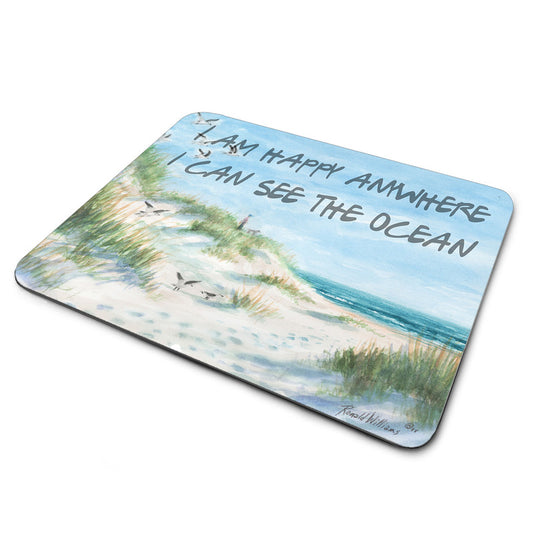 MP-148 Mouse Pad Ron Williams Beach I'm Happy Anywhere I Can See the Ocean