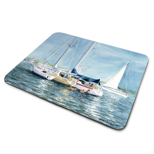 MP-293 Mouse Pad By Ron Williams Sailboats Tied Together