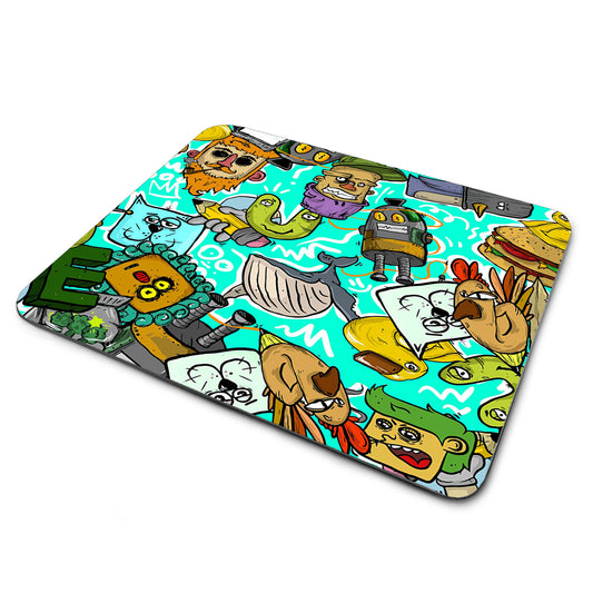 MP-339 Mouse Pad - Colorful Creatures with a Blue Background
