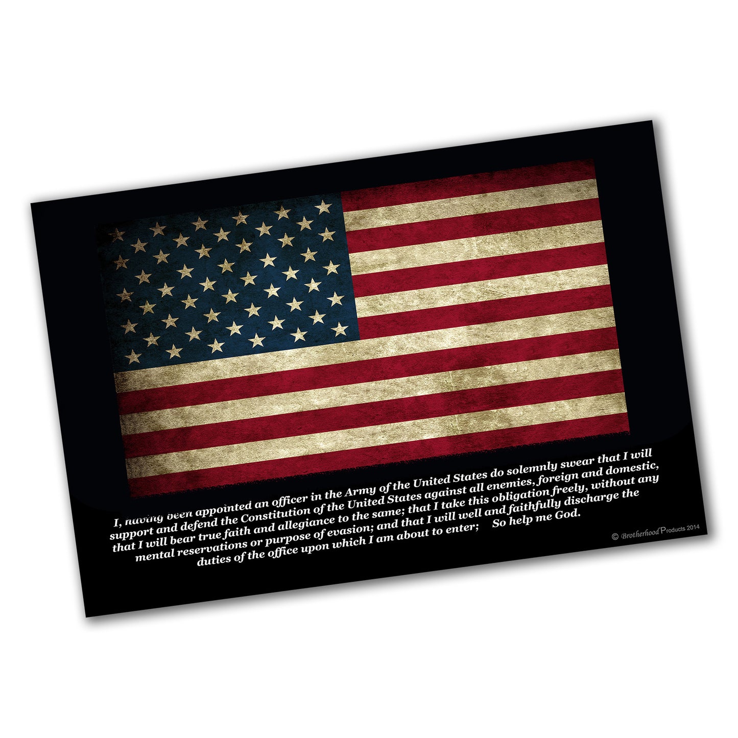 PO-029 Poster - Military Officer Oath American Flag