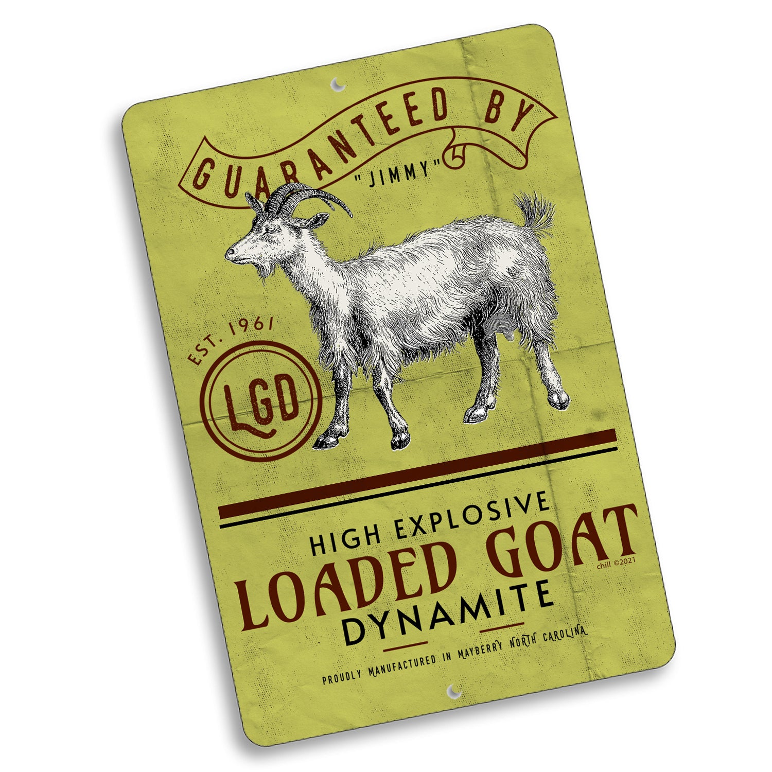 SI-128-839 8x12 Aluminum Sign - Mayberry The Loaded Goat – eiznek.com