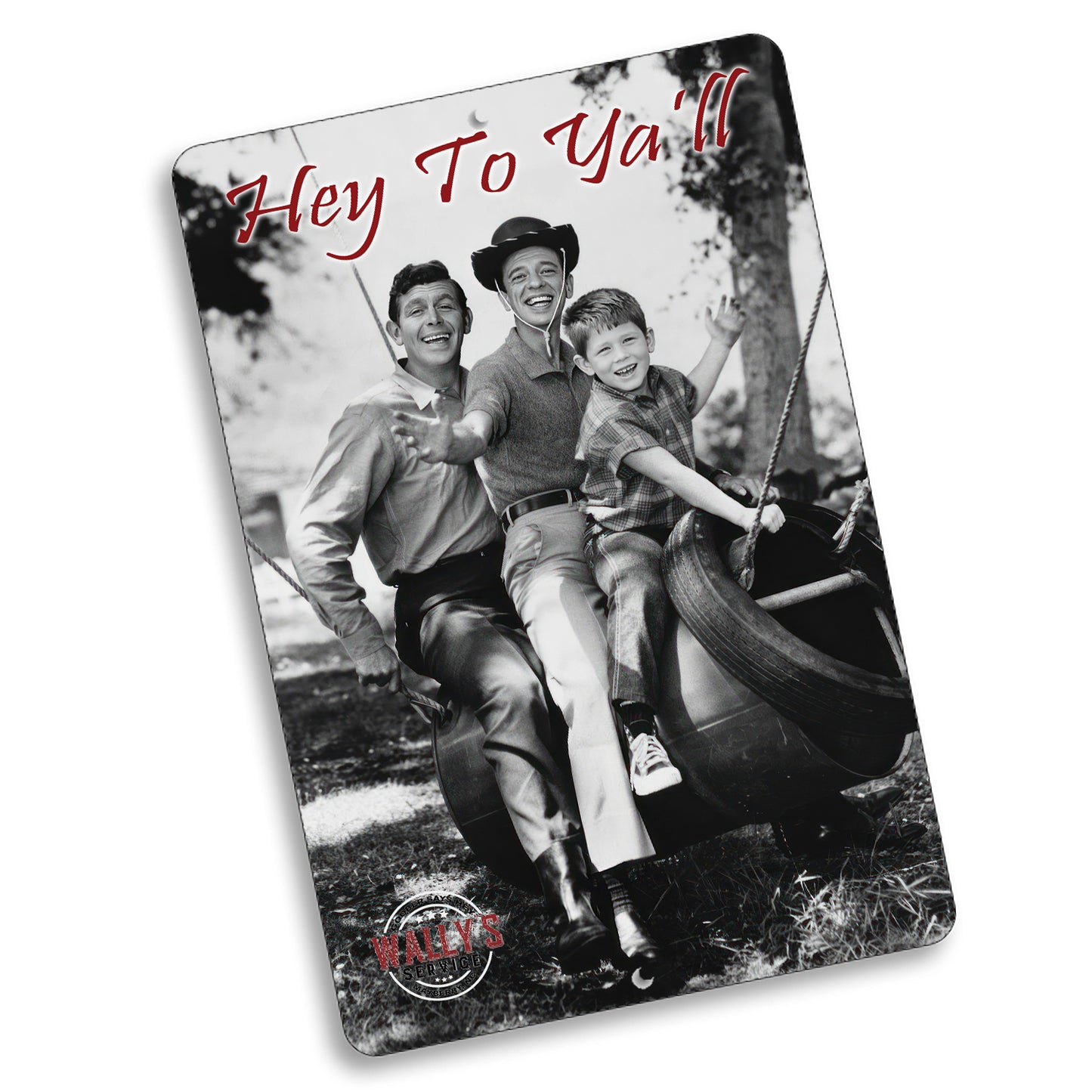 SI-128-848 8x12 Aluminum Sign - Mayberry Andy Barney Opie On A Swing