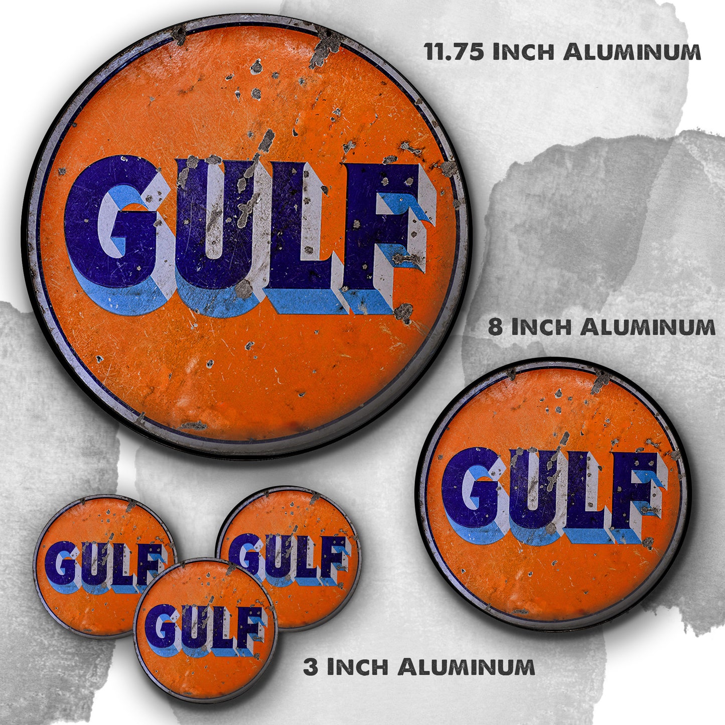 Round Signs - Gulf Gasoline and Oil