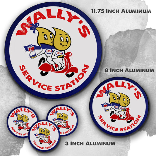 Round Signs - Mayberry Wally's Service Esso