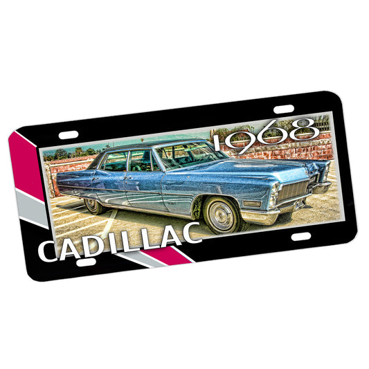 LP-210 1968 Cadillac Blue License Plate