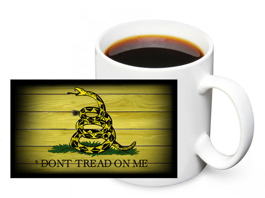 Coffee Mug - Don't Tread on Me Yellow Black