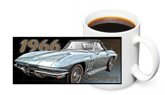 Coffee Mug - 1966 Chevy Corvette  Stingray Classic Car