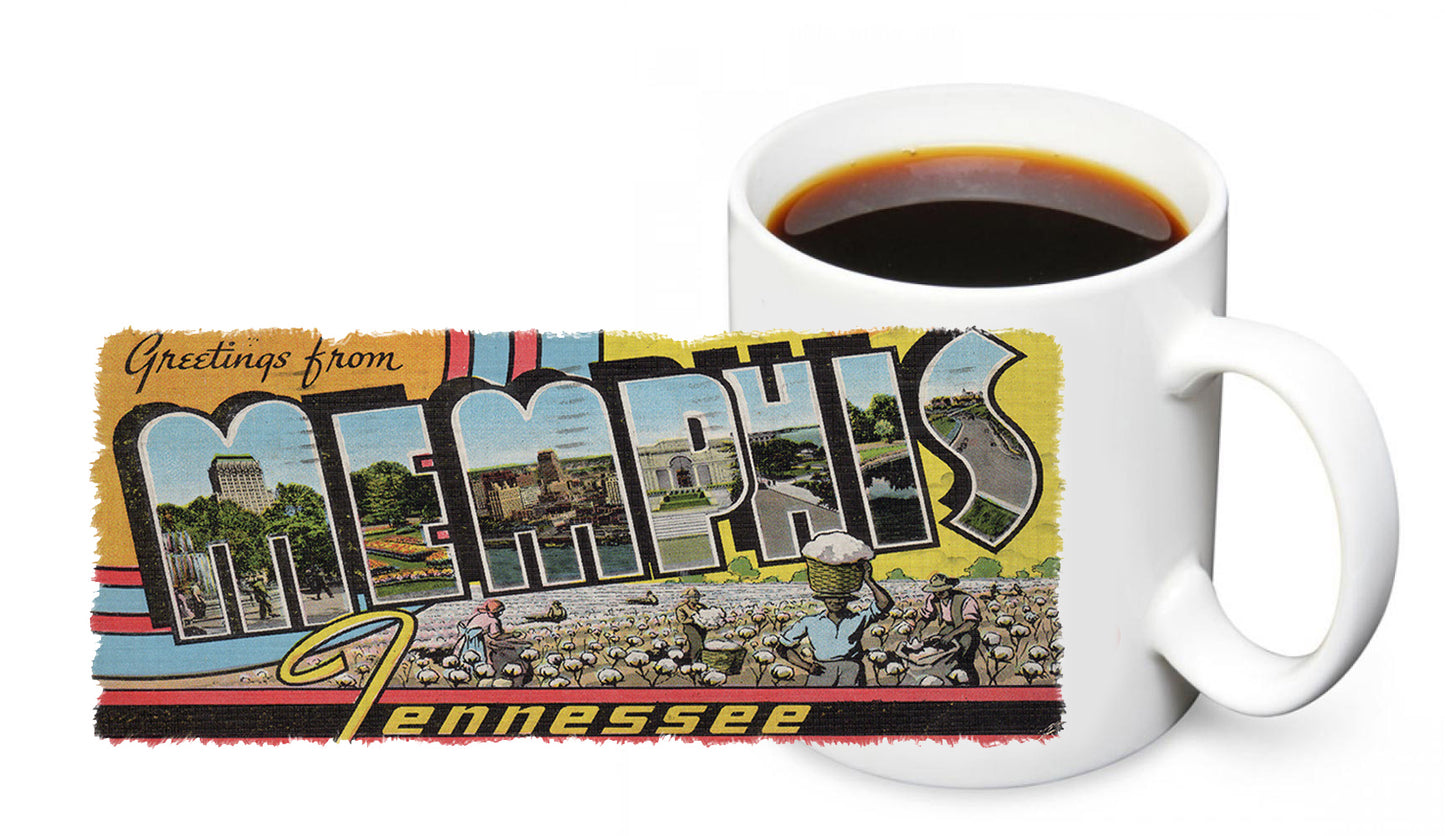 Coffee Mug - Vintage Greetings From Memphis Tennessee Post Card Design