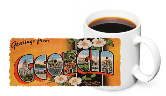 Coffee Mug - Vintage Greetings From Georgia Post Card Design